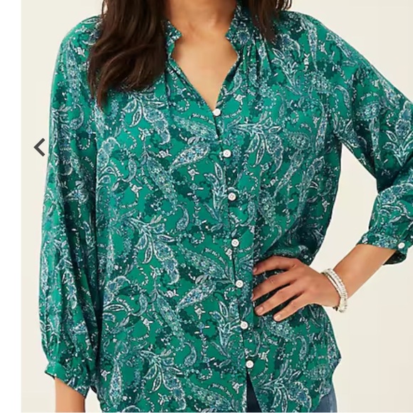 NWT J. Jill Teal Paisley Pullover Blouse SZ S - Picture 11 of 12